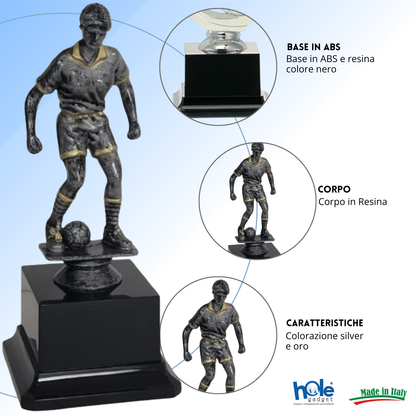 Premio calcistico femminile da 19 cm personalizzato | Cod. 14.506A