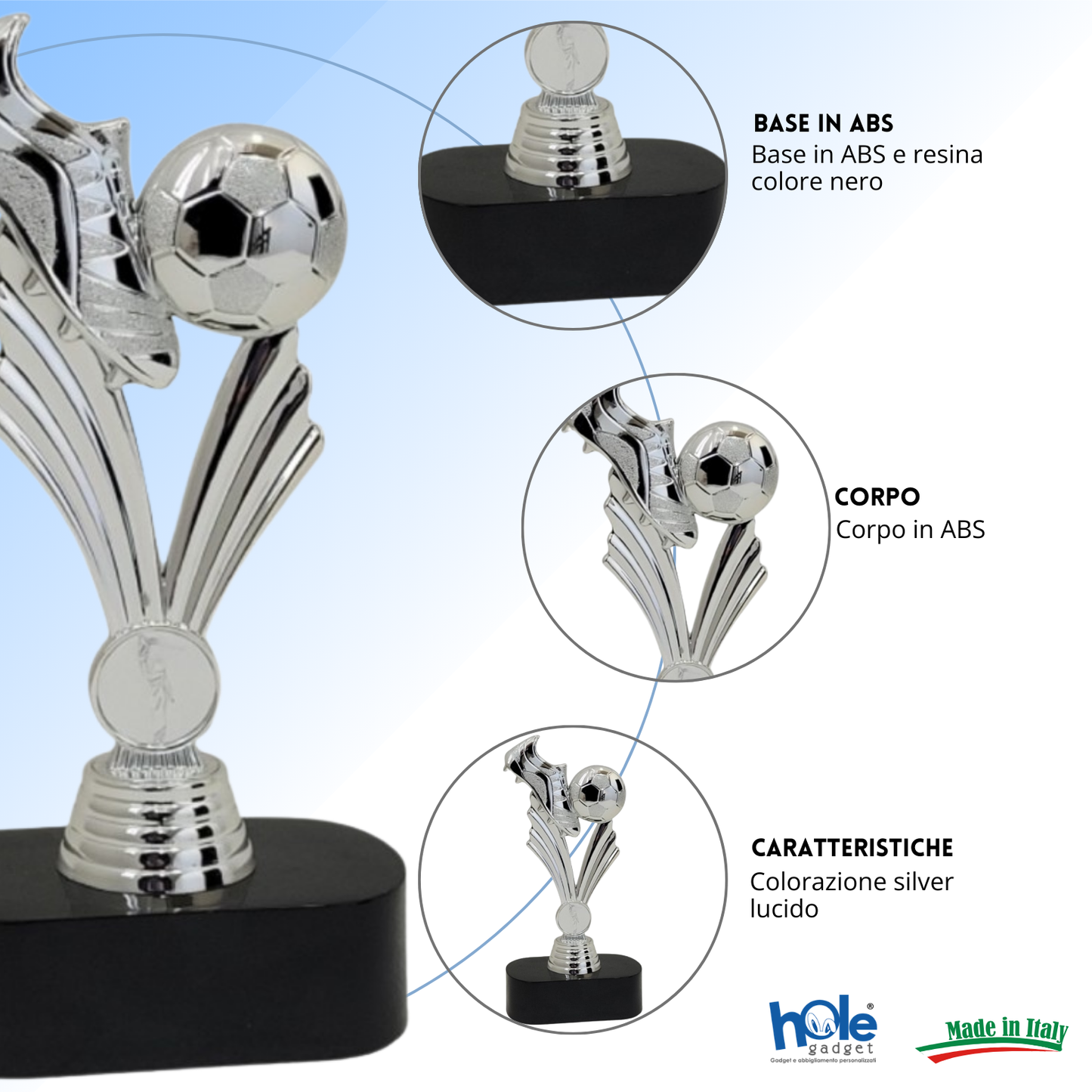 Premio calcistico personalizzato 22 cm | Cod. 14.525A