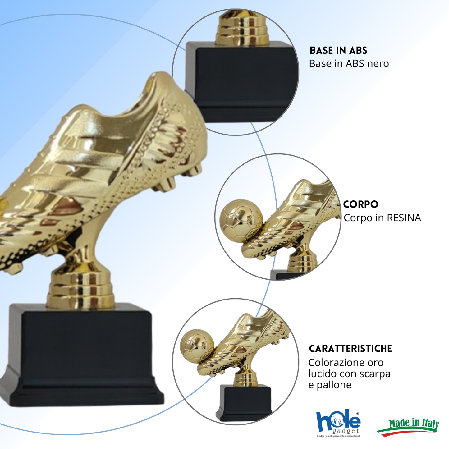 Premio calcistico personalizzato 22 cm | Cod. 14.550E