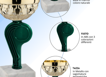 Tris di premiazioni 15 cm a 3 colorazioni | Cod. 13.569
