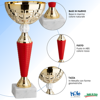 Coppa da 24 cm in metallo con base in marmo | Cod. 13.404G
