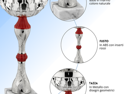Set di 5 coppe personalizzate 33 - 30 - 28 - 25 - 22 cm | Cod. 13.249S