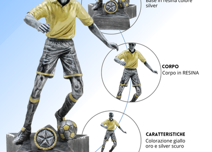 Premio calcistico personalizzato 28 cm | Cod. 14.530