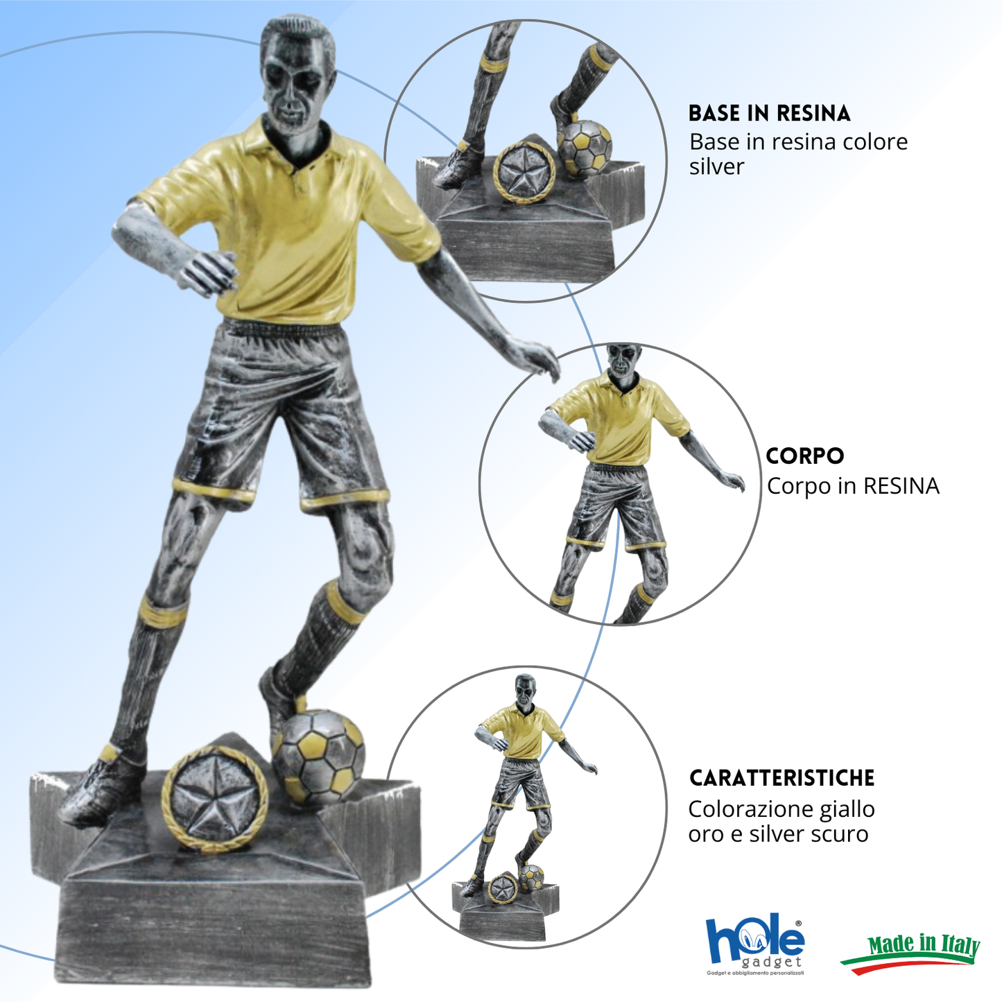 Premio calcistico personalizzato 28 cm | Cod. 14.530