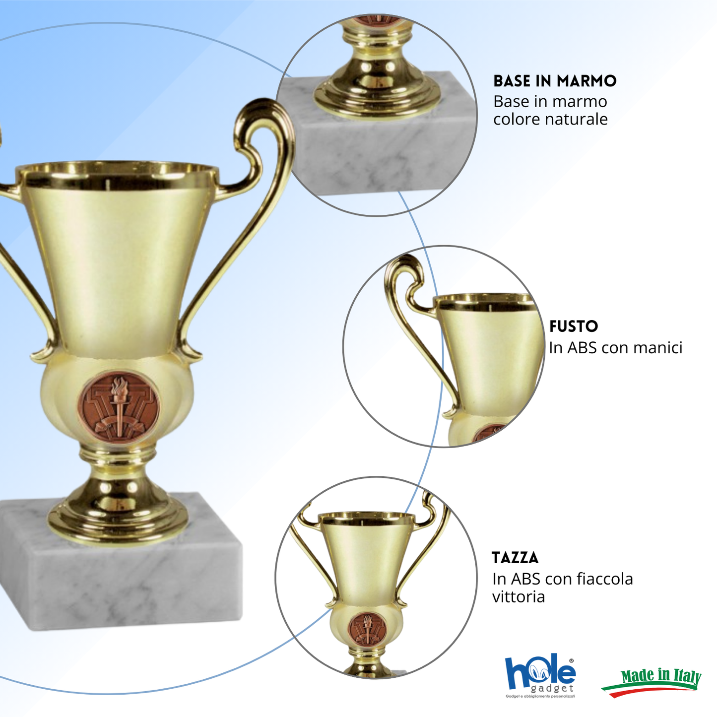 Tris di premiazioni 18 - 16 - 15 cm | Cod. 13.309