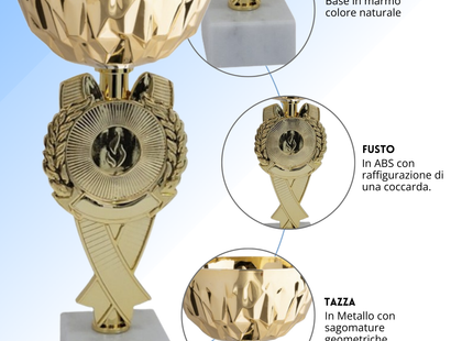Set di 4 premiazioni 23 - 22 - 21 - 20 cm | Cod. 13.609G