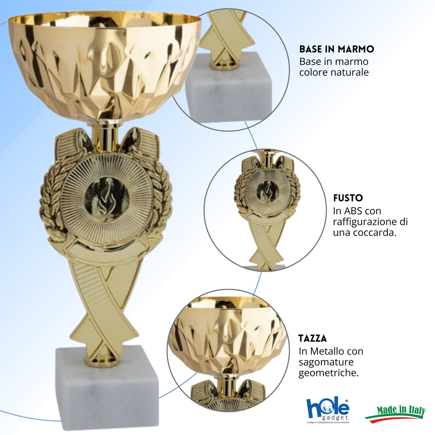 Set di 4 premiazioni 23 - 22 - 21 - 20 cm | Cod. 13.609G