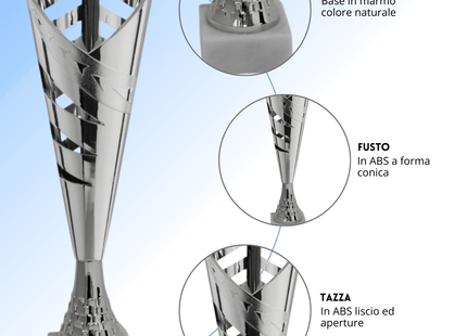 Coppa da 35 cm in ABS con base in marmo | Cod. 13.191S