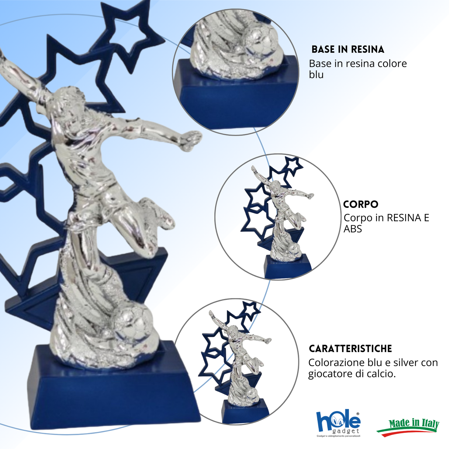 Premio calcistico personalizzato 28 cm | Cod. 14.556
