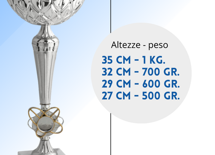 Coppa da 29 cm in metallo con base in marmo | Cod. 13.053S