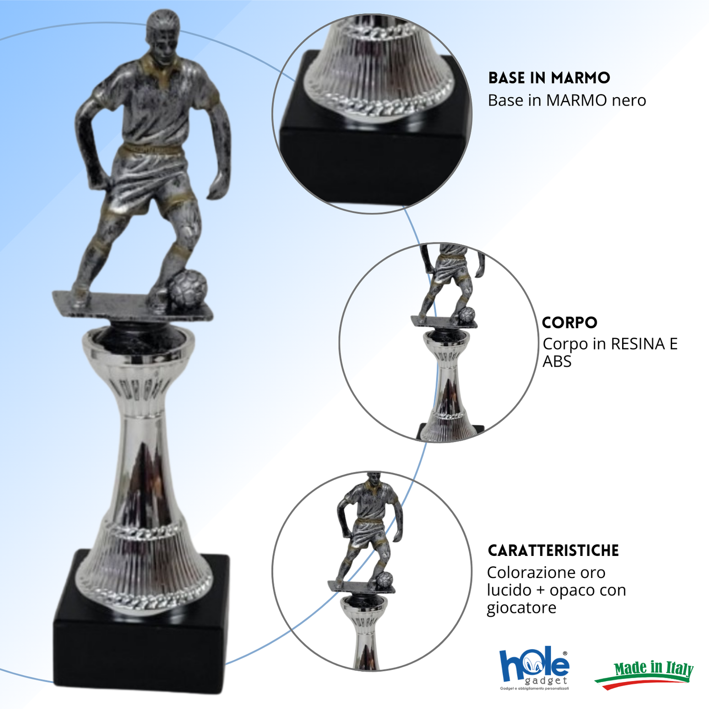 Premio calcistico personalizzato 27 cm | Cod. 14.551A