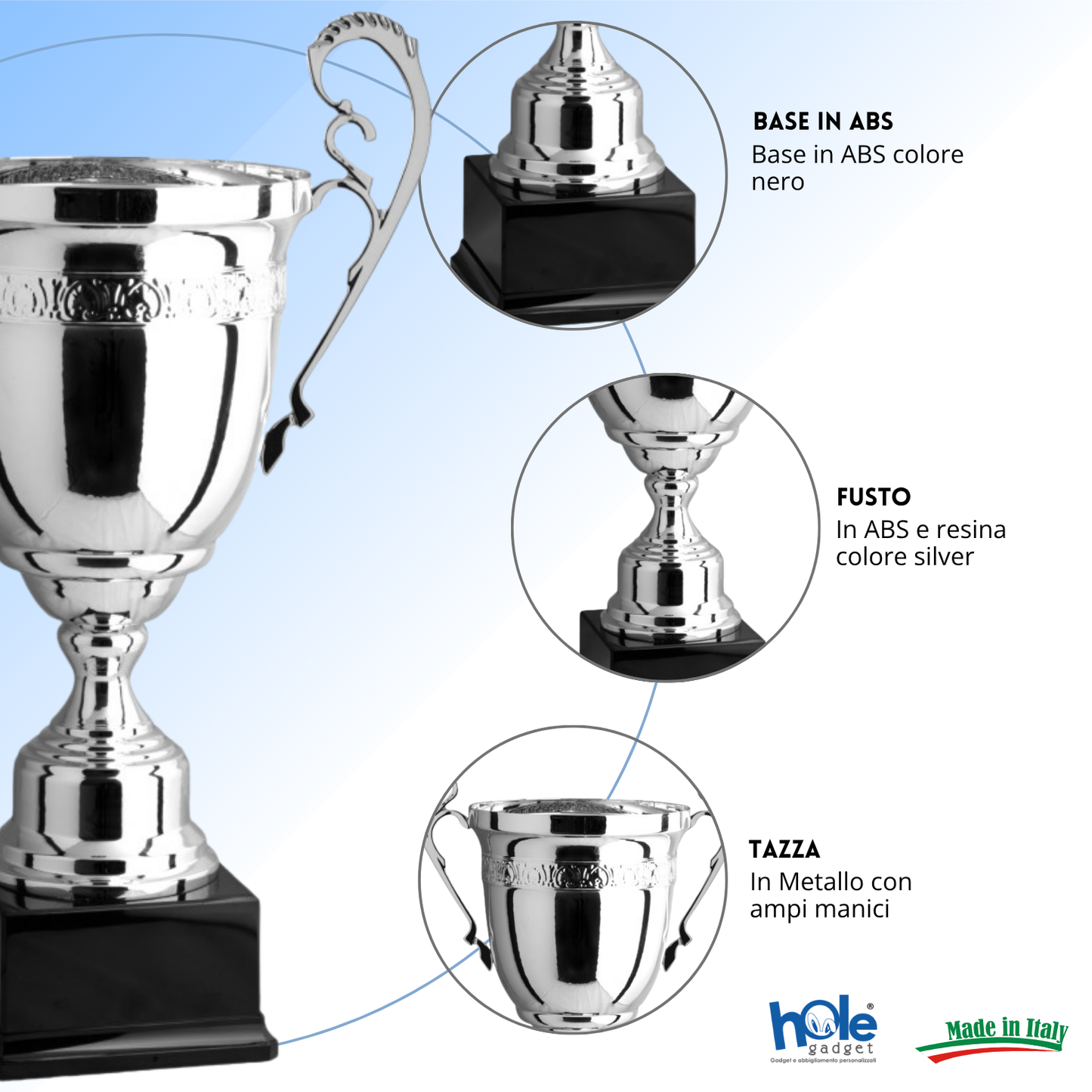 Trofeo con manici da 52 cm, peso da 2,9 Kg | Cod. 1.173