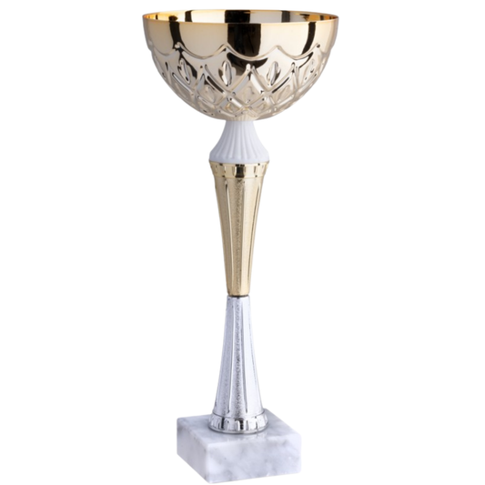 Coppa da 25 cm in metallo con base in marmo | Cod. 13.045G