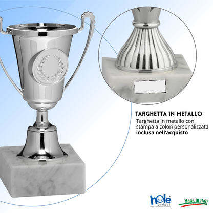 Coppa da 16 cm Silver in ABS con base in marmo | Cod. 13.291
