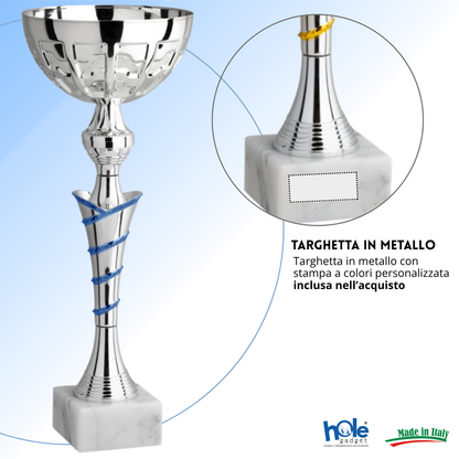 Coppa da 29 cm in metallo con base in marmo | Cod. 11.574S