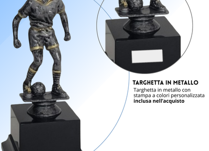 Premio calcistico femminile da 19 cm personalizzato | Cod. 14.506A
