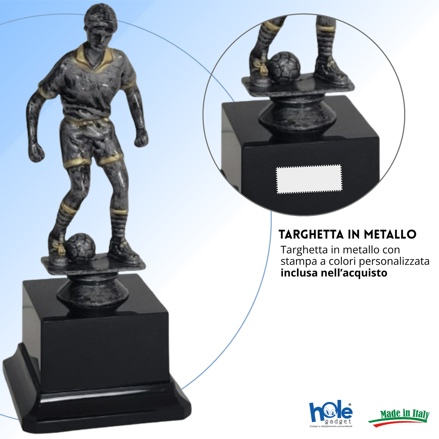 Premio calcistico femminile da 19 cm personalizzato | Cod. 14.506A