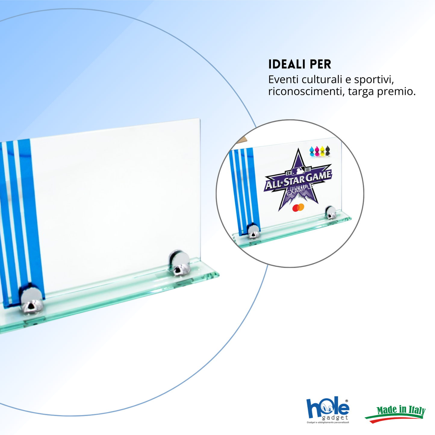 Trofeo in cristallo personalizzato 31x23x0,8 cm | Cod. 25.627M
