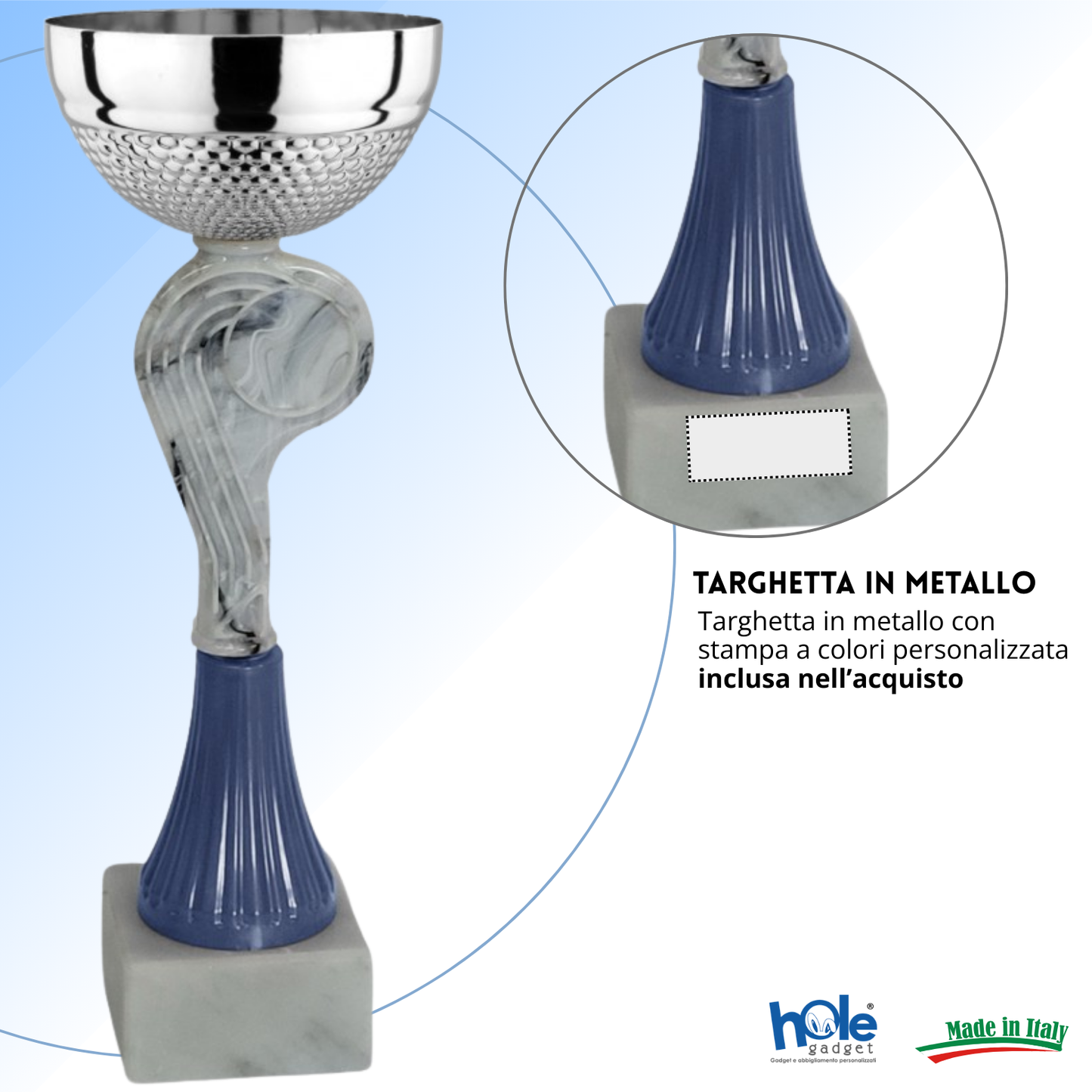 Coppa da 21 cm con tazza in metallo e base in marmo | Cod. 13.463S