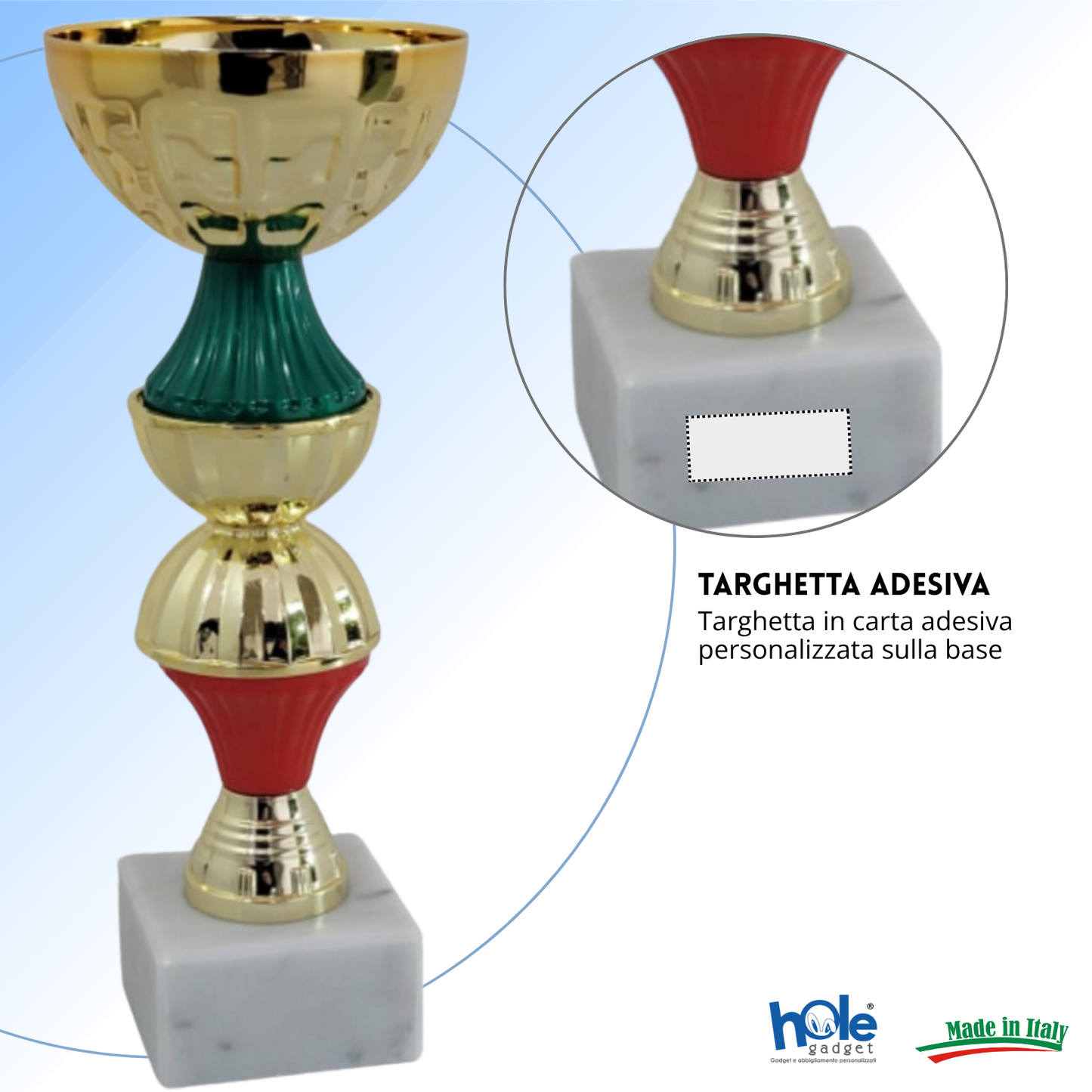 Coppa da 19 cm in metallo con base in marmo | Cod. 13.413G