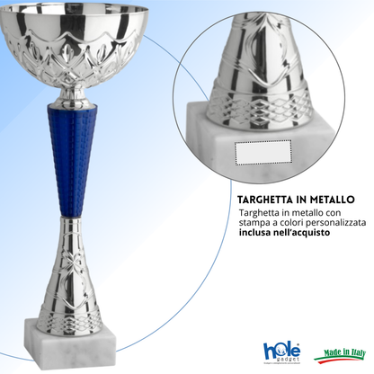 Coppa da 35 cm in metallo con base in marmo | Cod. 13.031S
