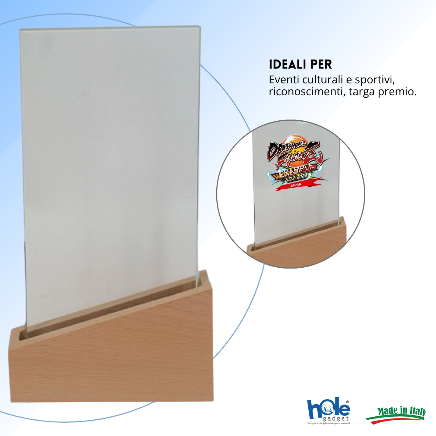 Trofeo in cristallo personalizzato 14x25x4 cm | Cod. 25.627L