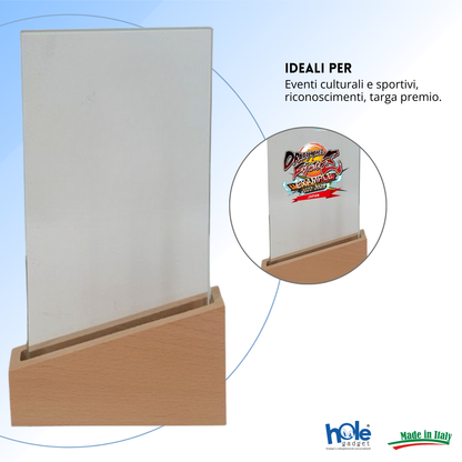 Trofeo in cristallo personalizzato 14x25x4 cm | Cod. 25.627L