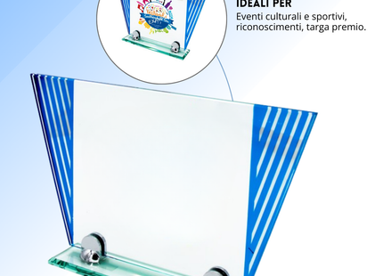 Trofeo in cristallo personalizzato 38x28 | Cod. 25.627C