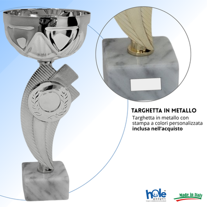 Coppa da 24 cm Silver in ABS con base in marmo | Cod. 13.211S