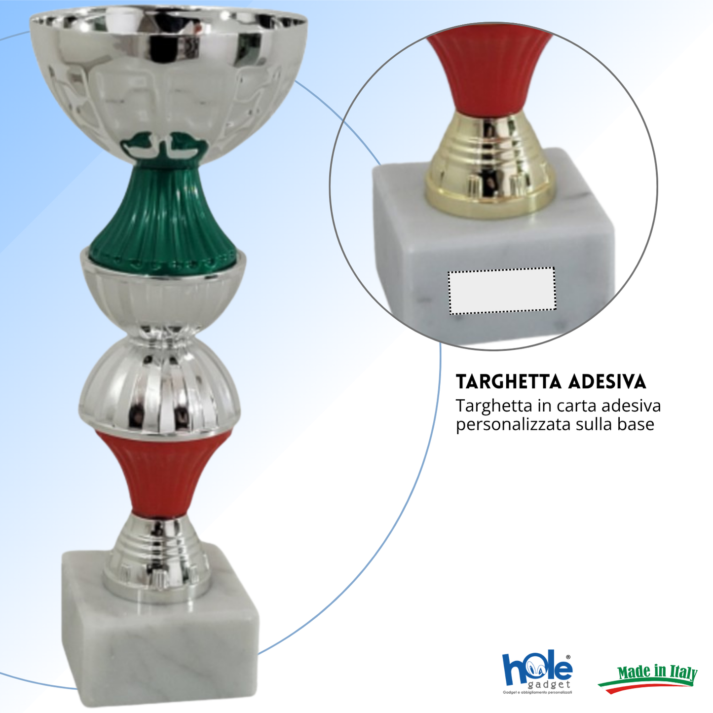 Coppa da 21 cm in metallo con base in marmo | Cod. 13.411S