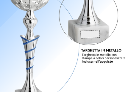 Coppa da 40 cm in metallo con base in marmo | Cod. 11.571S