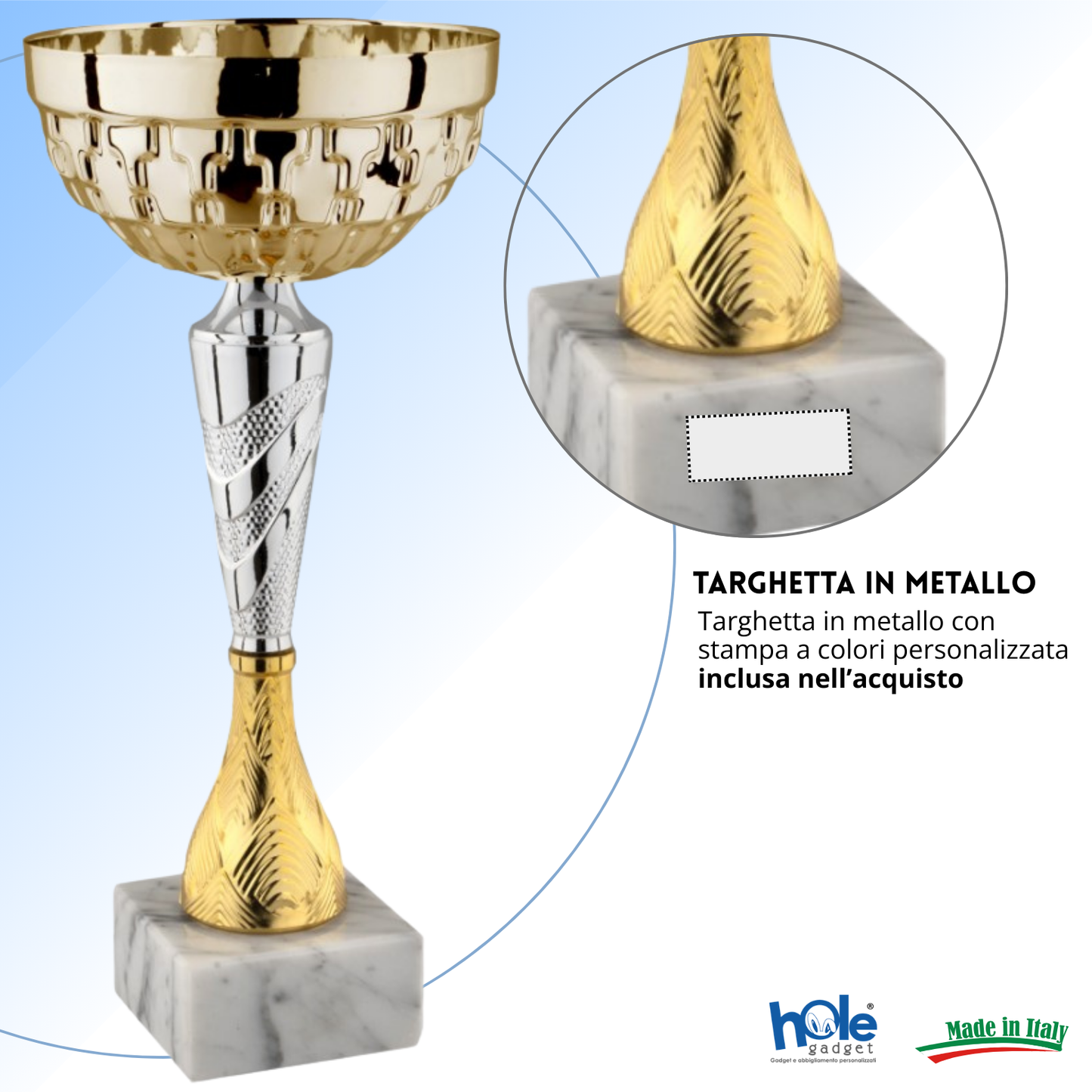 Coppa da 24 cm con tazza in metallo e base in marmo | Cod. 13.543G (Copia)