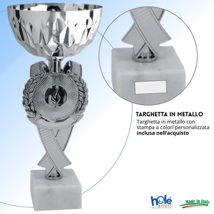 Coppa da 22 cm con tazza in metallo e base in marmo | Cod. 13.602S