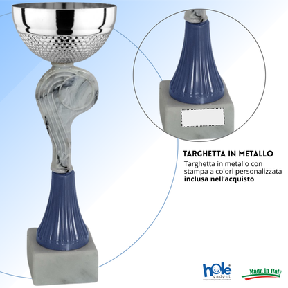Coppa da 23 cm con tazza in metallo e base in marmo | Cod. 13.461S