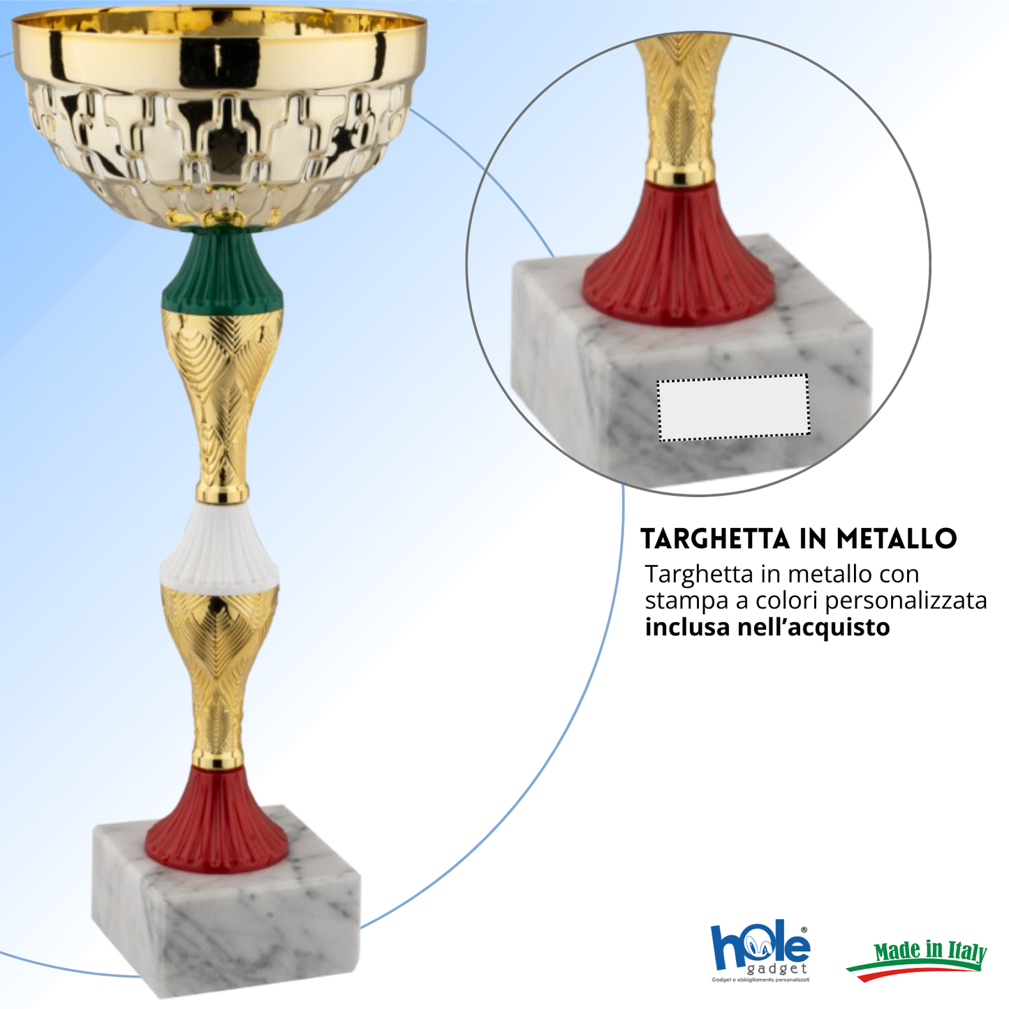 Set di 5 coppe personalizzate 37-34 - 30 - 27 - 24 cm | Cod. 12.949G