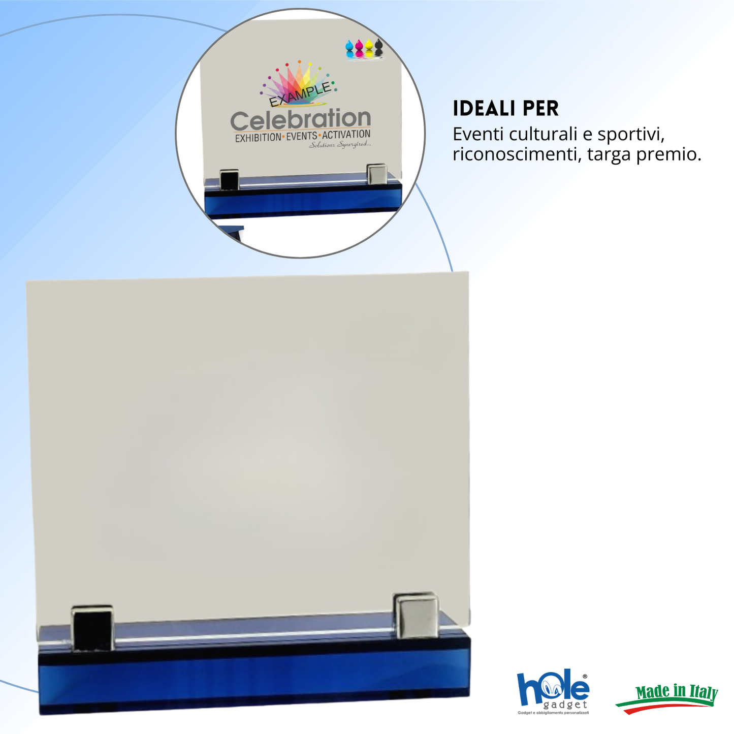 Trofeo in cristallo personalizzato 24x23x0,8 cm | Cod. 25.627R