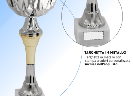 Coppa da 21 cm con tazza in metallo e base in marmo | Cod. 13.593S