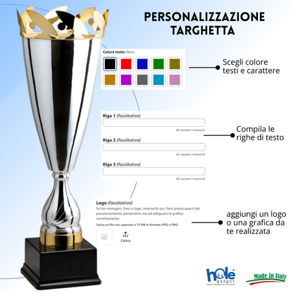 Trofeo in metallo da 62 cm peso da 3,4 Kg. | Cod. 1.012