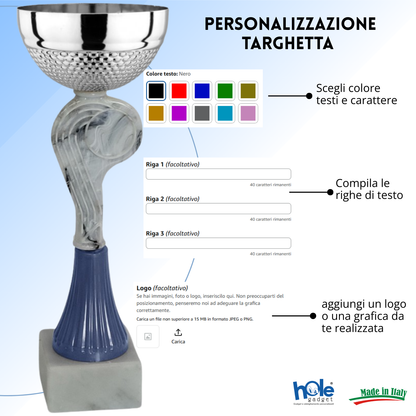 Coppa da 21 cm con tazza in metallo e base in marmo | Cod. 13.463S