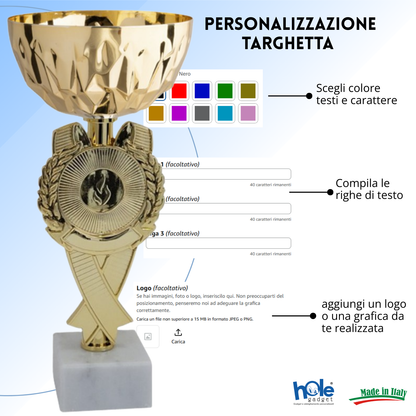 Set di 4 premiazioni 23 - 22 - 21 - 20 cm | Cod. 13.609G