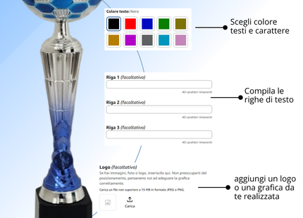 Set 4 coppe personalizzate 43 - 40 - 34 - 30 cm | Cod. 10.089