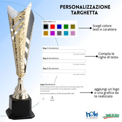 Set da 4 trofei personalizzati 49 - 43 - 38 - 38 cm | Cod. 4.559A