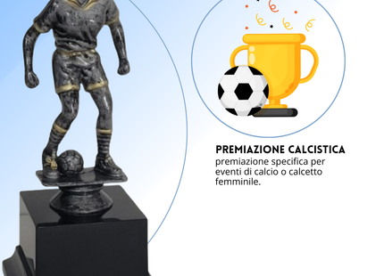 Premio calcistico femminile da 19 cm personalizzato | Cod. 14.506A