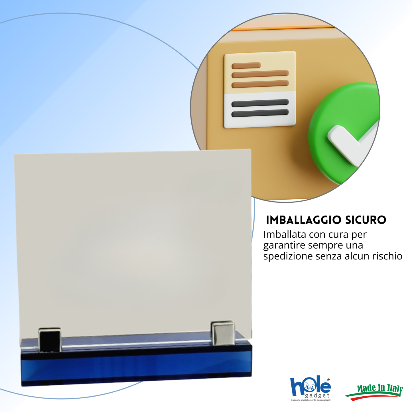 Trofeo in cristallo personalizzato 24x23x0,8 cm | Cod. 25.627R
