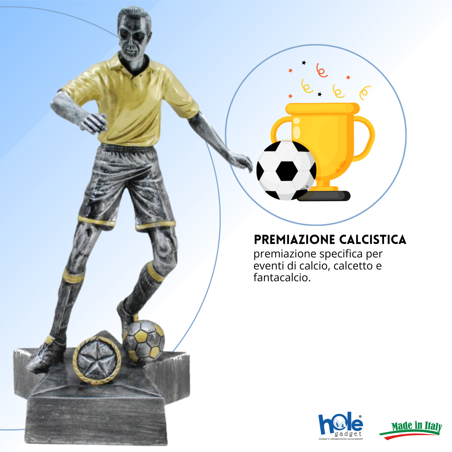 Premio calcistico personalizzato 28 cm | Cod. 14.530