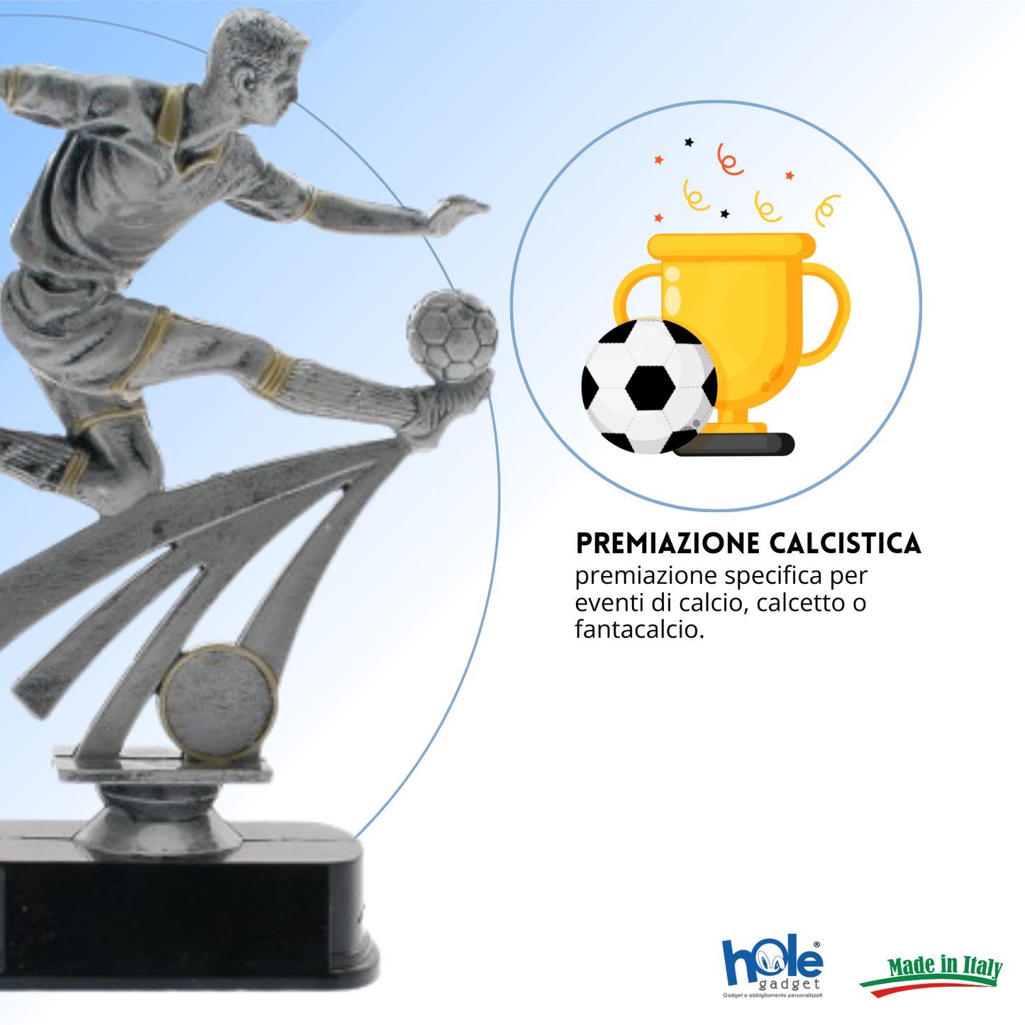 Premio calcistico da 23 cm personalizzato | Cod. 14.500A