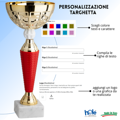 Coppa da 24 cm in metallo con base in marmo | Cod. 13.404G