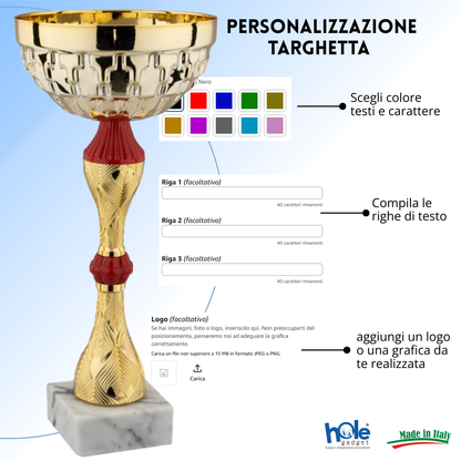 Set di 5 coppe personalizzate 33 - 30 - 28 - 25 - 22 cm | Cod. 13.249G