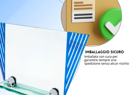 Trofeo in cristallo personalizzato 38x28 | Cod. 25.627C