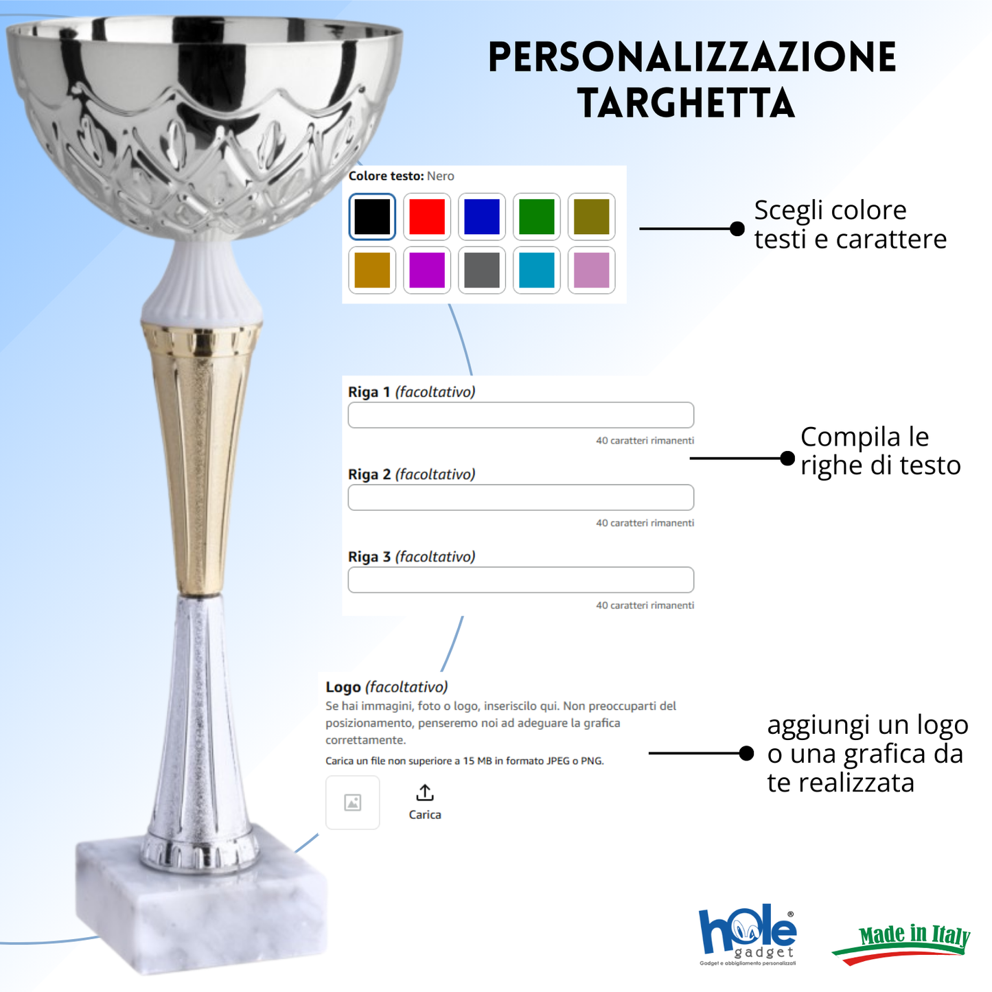 Coppa da 35 cm in metallo con base in marmo | Cod. 13.042G